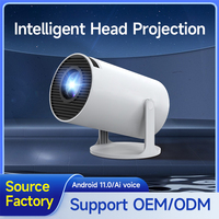 Projecteur LCD portable HY300 Ultra HD 720P pour usage domestique, Android 11, LED, mise en miroir d'écran sans fil pour projection murale dans le salon