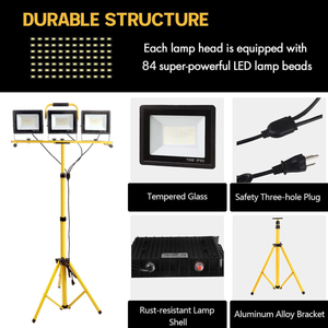 Lampada da lavoro a treppiede luci di inondazione ricaricabili per esterni di riparazione luce da lavoro per auto lampada da campeggio per lanterna di <span class=keywords><strong>emergenza</strong></span> per Garage - Product Image 4