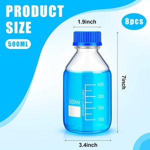XZ <span class=keywords><strong>LAB</strong></span> CUNG CẤP Chai đựng vật liệu thủy tinh borosilicat 500ml màu xanh, nắp vặn GL45, bảo hành 1 năm dùng cho phòng thí nghiệm khoa học, chứa nước. - Product Image 2