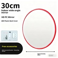 Espejo Convexo Esférico de Gran Angular para Tráfico Exterior de 80 cm, Rojo 230, Espejo Interior Antirrobo para Zona Ciega de PC/ABS