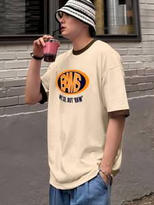 เสื้อยืดคอกลมผ้าคอตตอนไซส์ใหญ่พิเศษพิมพ์ลายพิมพ์ตัวอักษรเสื้อยืดใส่สบายทำด้วยมือสินค้าจำนวนมากตามสั่ง - Product Image 3