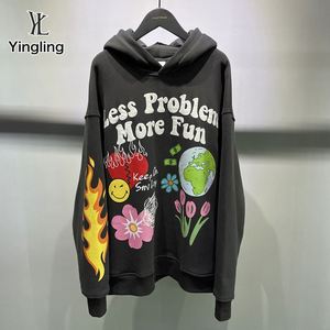 Yingling vente en gros 100% coton éponge française Vintage 3D bouffée de mousse imprimé poids lourd marque à la mode surdimensionné écologique - Product Image 1
