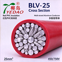 Fil électrique multibrin en aluminium isolé PVC rouge BLV-25 25mm² pour câblage électrique industriel