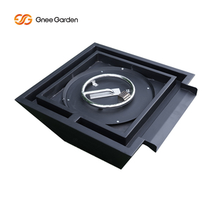 Brasero à gaz en acier corten avec fonction d'eau et pique-flamme - Écologique, personnalisable, noir, pour piscine - Product Image 1