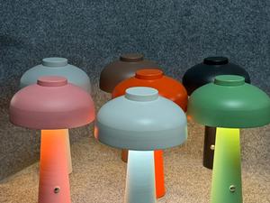 Lampe de table en forme de <span class=keywords><strong>champignon</strong></span> noir, <span class=keywords><strong>blanc</strong></span>, gris, bleu, rose, orange, or, produit écologique - Product Image 2