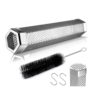 Parrilla de barbacoa cuadrada de acero inoxidable 304, herramientas de tubo de humo para barbacoa al aire libre, resistente, alta dureza - Product Image 4