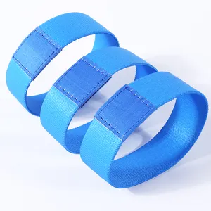 Pulsera elástica personalizada con impresión por sublimación, brazalete con logotipo en blanco y azul