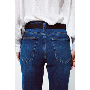 Vaqueros Mum Jean en lavado medio con dobladillo plegado - Product Image 5