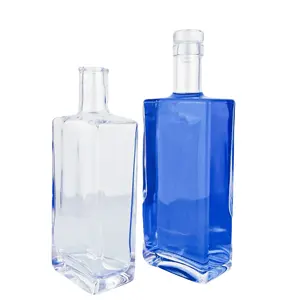 500Ml 700Mlスクエアウォッカジンラムウイスキーリキュールスピリットジンガラス瓶EU市場向け