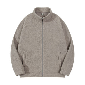 Veste polaire marron pour homme toutes saisons, col montant épaissi, polyvalente, idéale pour l'extérieur et les trajets urbains - Product Image 4