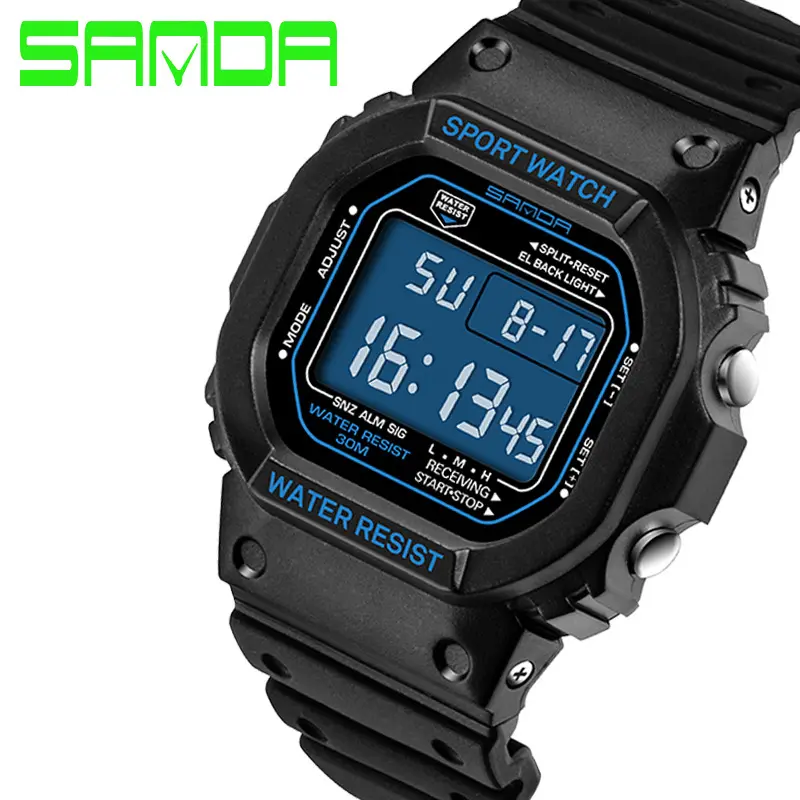 Sanda 329 Men's Sports Chronograph Calendar Fashionable Watch Waterproof Cheap Digital Watches For Mens