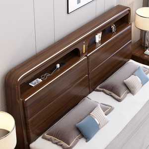 Lit en bois de noyer massif sculpté <span class=keywords><strong>à</strong></span> <span class=keywords><strong>la</strong></span> <span class=keywords><strong>main</strong></span>, écologique, avec tiroir de rangement, cadre de lit en bois durable, taille king 1,5m/1,8m/2m - Product Image 4