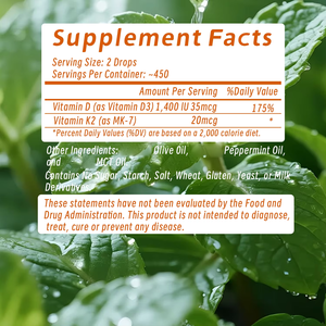 Complément de vitamine D à prix réduit, améliore l'humeur, la clarté mentale et la productivité, gouttes liquides de vitamine D3 K2 - Product Image 2