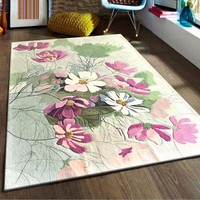 Tapis de porte contemporains faits à la main par des designers d'art, tapis de porte tuftés à la main, tapis personnalisés en forme de fleur de rose