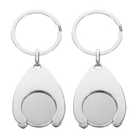 Porte-clés jeton de chariot de supermarché en métal personnalisé, style dessin animé, article promotionnel, vente en gros, pas cher