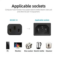10A 1.5M 3M 5M Italie Standard Plug Extension Socket Cordon D'alimentation IMQ 3 Pin C13 Câble D'alimentation Pour Ordinateur Portable Moniteur