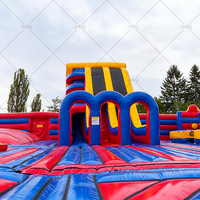 Aire de jeux gonflable extérieure pour enfants en PVC, avec souffleur et kits de réparation inclus, protection UV, résistant aux flammes