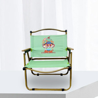Chaise de jardin pliable Kermit pour l'extérieur, table pliante, cadre en alliage d'aluminium, tissu Oxford, logo personnalisé, impression intégrale, portable, camping