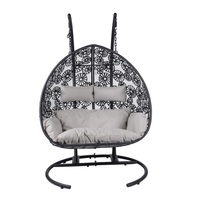 Chaise balançoire moderne pour patio extérieur avec cadre en acier et rotin pour salon et jardin Meubles d'extérieur en gros