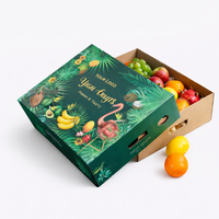 Scatola Regalo Rigida Personalizzata con Sacchetto di Carta Abbinato per Confezione di Fragole e Mele, Set Regalo Premium per Frutta