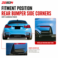 Ailerons arrière en fibre de carbone sèche ZESON pour BMW M3 F80 M4 F82 F83 2014-2018