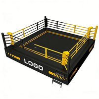 Ring de boxe surélevé pour compétition, plateforme de boxe, toiles, protections d'angle, cordes, cadre en acier antidérapant, taille personnalisée, directement de l'usine