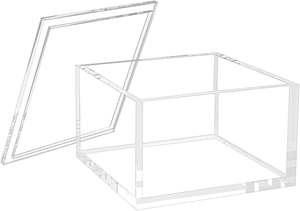 Wholesale Acrylic Cube <b>Storage</b> Box with Hinged Lid Materials Plastic Bin for Sweet - Product Image 6