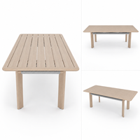 Ensemble de salle à manger d'extérieur moderne en teck, 7 pièces, table de patio en corde tressée et 6 chaises pour jardin, hôtel, complexe hôtelier
