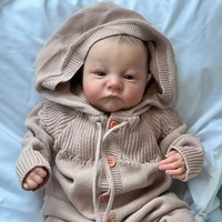 Poupée Reborn réaliste avec visage rond, corps souple en vinyle et caoutchouc, jouet mignon de simulation pour collection ou cadeau pour enfants