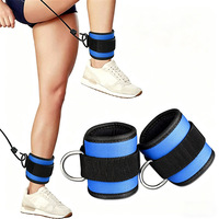 Sangles de cheville réglables en nylon rembourré avec fermeture auto-agrippante pour machine à poulie de gym