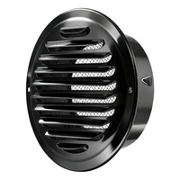 Grille d'aération murale ronde moderne en acier inoxydable SS304, étanche à la pluie, avec capot à persiennes résistant aux intempéries pour la maison