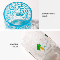 Gobelet en verre portable moderne grande capacité, réutilisable, motif floral, compatible lave-vaisselle, unisexe, pour fêtes et mariages, idéal comme cadeau