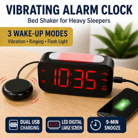 Réveil numérique vibrant intelligent pour sommeur lourd, avec fonction de secouage du lit, son puissant pour malentendants, OEM ODM Vente en gros
