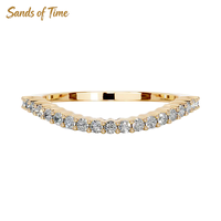 Bague fine en moissanite pavée pour femme, en argent sterling 925, bijoux de mode à profil bas, vente en gros sur mesure, Sands Time