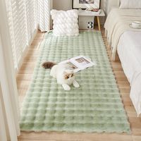 Benutzer definiertes Logo Modernes quadratisches Muster Kaninchen Faux Bubble Fur Stoff Teppich Hoch Weich Flauschig Rosa Marmor Teppich Kinder Maschine Hoch gemacht