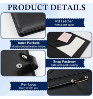 Portafolio de Cuero PU Haoran con Logotipo Personalizado, Carpeta de Archivos Desgarrable de Tamaño Legal (8.5 x 14 Pulgadas) para Bloc de Notas, Venta al por Mayor