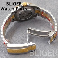 Reloj BLIGER de 40 mm para Hombre, de Lujo, Mecánico NH34, con Bisel de Acero Inoxidable, Esfera de Piedra Ojo de Tigre, Cristal de Zafiro, 100 m de Resistencia al Agua, GMT, Analógico