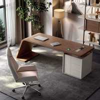 Bureau d'angle de style nordique, surface en bois, design écologique et durable, utilisation à domicile/au bureau, tiroir de rangement, facilement transportable