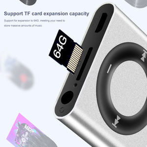 เครื่องเล่น MP3 อลูมิเนียมอัลลอยด์ขนาดเล็กจากโรงงาน รองรับ BT5.1 ไร้สาย ช่องใส่การ์ด TF 1-32GB แบตเตอรี่ใช้งานได้ 6 ชั่วโมง เครื่องเล่นเสียงพกพาสำหรับเด็กและกีฬา - Product Image 5