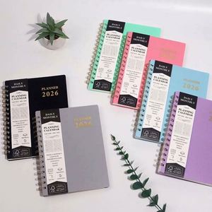 2026 A5 Spiral Calendar <b>Book</b> PP Customizable Plan Notebook This Year's Notebooks for School Office - Product Image 1