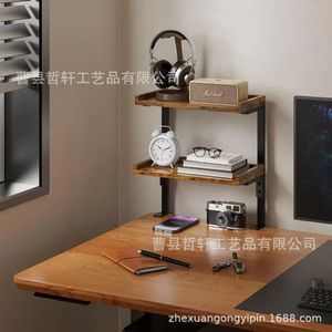<b>Desktop</b> Wrought Iron <b>Shelf</b> 3 Tier Wall Mounted Office Organizer No Drilling Required - Product Image 1