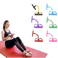 Cuerda Elástica Portátil y Resistente Wesure de 4 Tubos para Ejercicios Abdominales, con Pedales de TPE+NBR de 50x25cm, Fácil de Usar