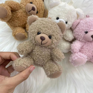Llavero de peluche de oso de peluche súper suave personalizado pequeño con relleno de algodón PP y forro de malla lavada para cumpleaños - Product Image 5