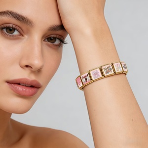 도매 최신 스테인리스 스틸 이탈리아 참 브레이슬릿 링크스 맞춤형 마마&맘 참 어머니의 날 DIY 제작 쥬얼리 선물 - Product Image 2