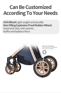 Cochecito de bebé rosa con logotipo personalizado, carrito de bebé a bajo precio - Product Image 3
