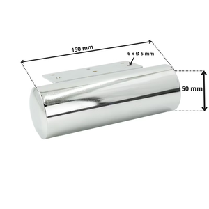<span class=keywords><strong>Noga</strong></span> Meblowa Stopka Metalowa Barylka Srebrny Chrom Fi Hierro Acero Plata Cápsula cilíndrica Sofá Pierna Circular Horizontal Plana - Product Image 2