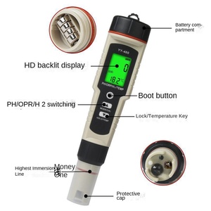 PH/ORP/H2/TEM Hydrogen Ion Concentration 5 in 1 Water Quality <strong>Test</strong> Pen Digital Water Ph Meters with PH ORP Calibration Powder - Product Image 4