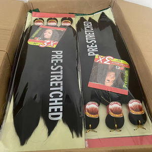 3 lots <span class=keywords><strong>de</strong></span> mèches synthétiques pré-étirées <span class=keywords><strong>pour</strong></span> tressage facile, 52 pouces, 300g, Yaki, <span class=keywords><strong>pour</strong></span> tresses à l'eau chaude, extensions en fibres - Product Image 2