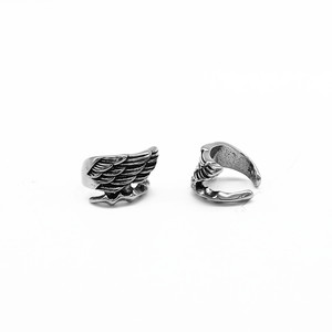 Yunnique – boucles d'oreilles en forme d'ailes d'ange, en acier titane, imitation argent thaïlandais, clips d'oreille rétro en forme de plume, sans perçage, bijoux cadeau - Product Image 2