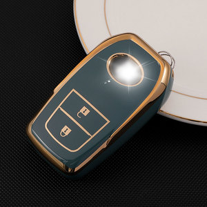 Étui de protection pour clé de voiture en caoutchouc TPU tendance pour Toyota Hilux Innova <span class=keywords><strong>Rav4</strong></span> Fortuner Yaris <span class=keywords><strong>2021</strong></span>, 2 boutons, <span class=keywords><strong>accessoires</strong></span> pour clé de voiture - Product Image 2